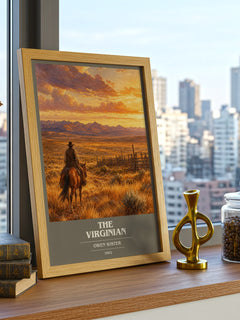 The Virginian book cover print framed by window – literary home decor