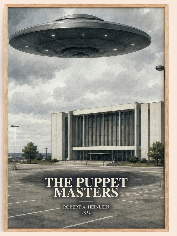 The Puppet Masters watercolour book poster by Robert A. Heinlein – framed literary art print