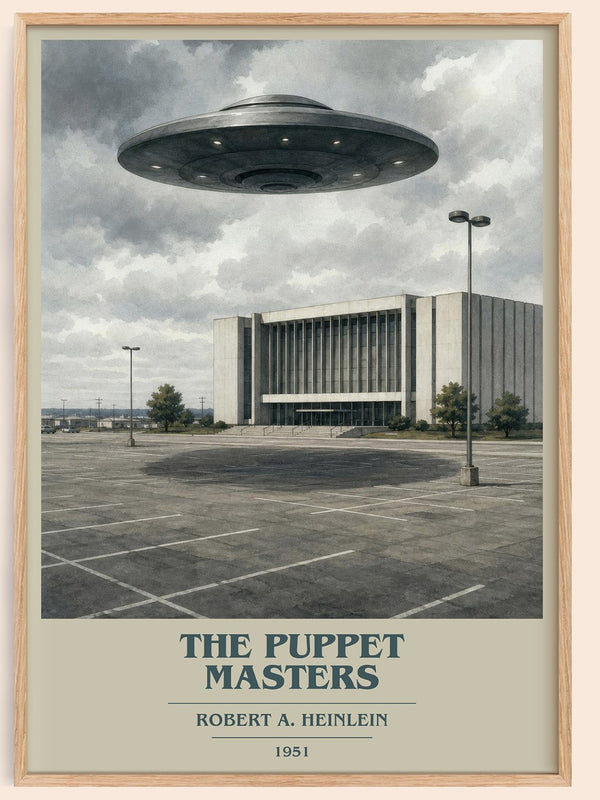 The Puppet Masters book cover book poster by Robert A. Heinlein – framed literary art print