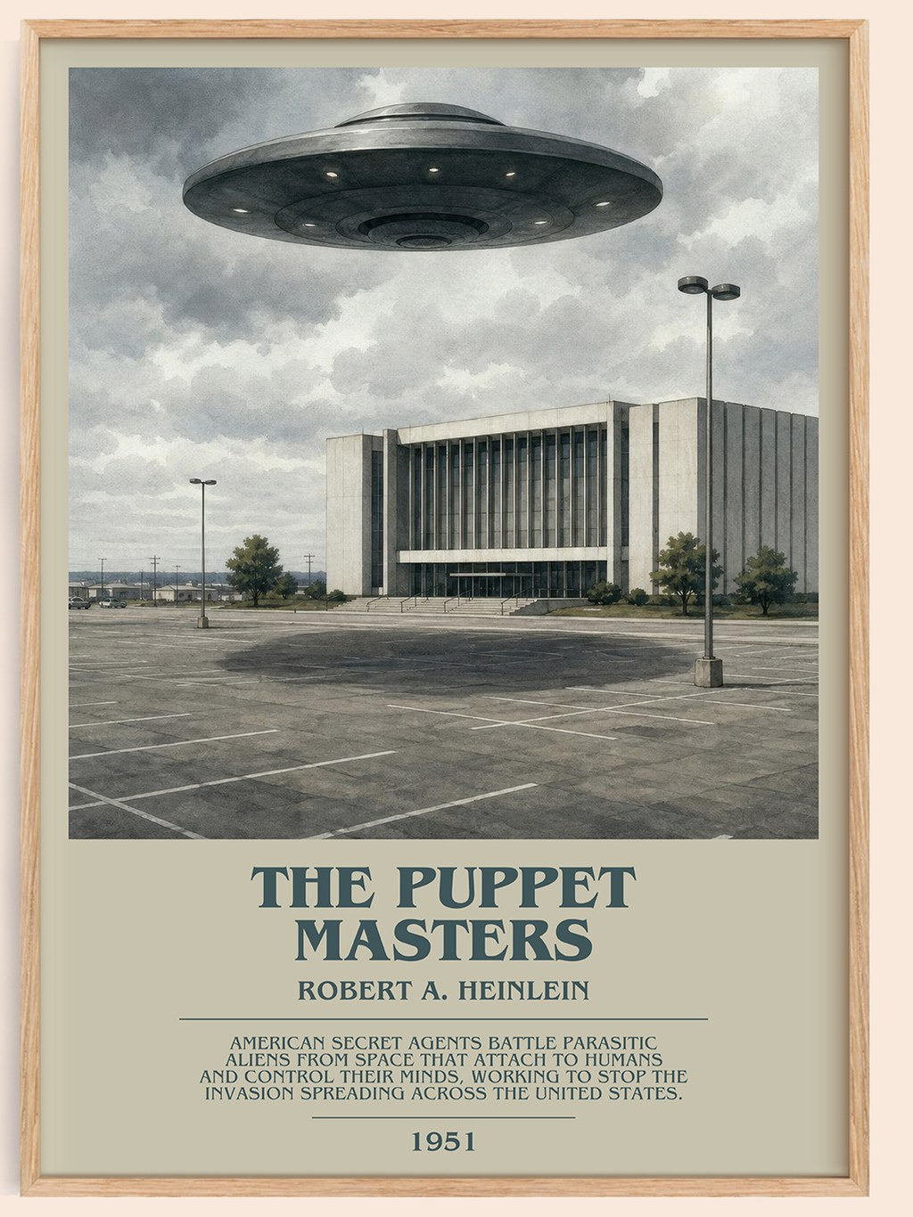 The Puppet Masters bookish book poster by Robert A. Heinlein – framed literary art print