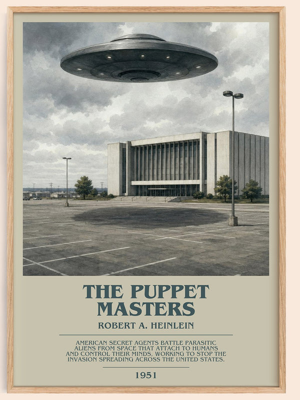 The Puppet Masters bookish book poster by Robert A. Heinlein – framed literary art print