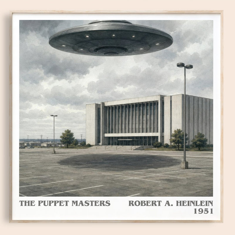 The Puppet Masters literary book poster by Robert A. Heinlein – framed literary art print