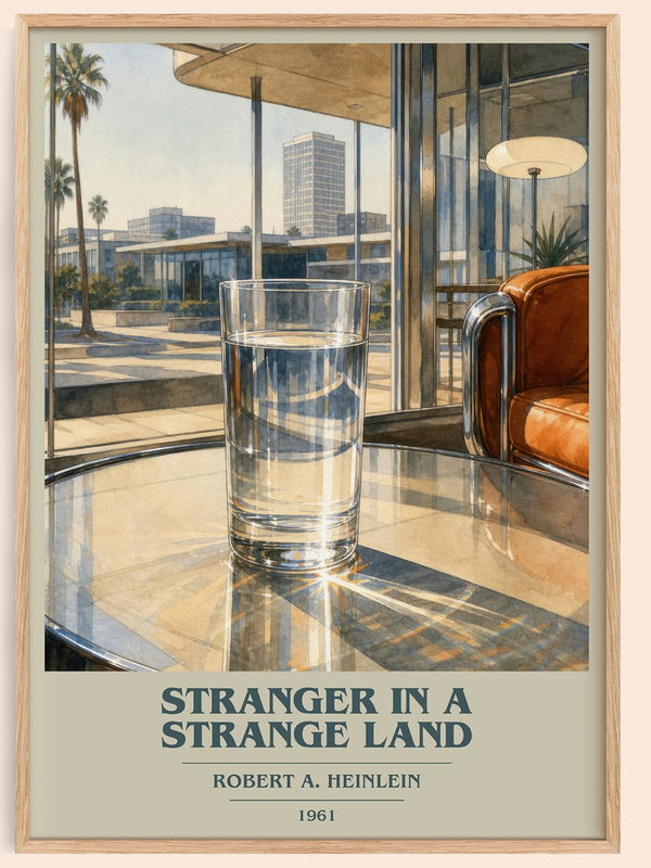 Stranger in a Strange Land book cover book poster by Robert A. Heinlein – framed literary art print
