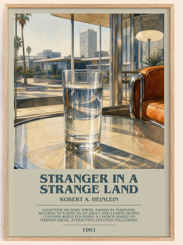 Stranger in a Strange Land bookish book poster by Robert A. Heinlein – framed literary art print