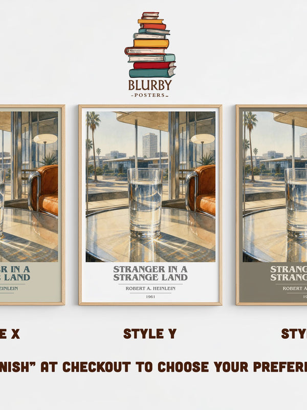 Stranger in a Strange Land book cover print in frame leaning in hallway – sci fi wall art