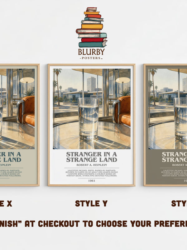 Stranger in a Strange Land bookish print in frame leaning in hallway – sci fi wall art