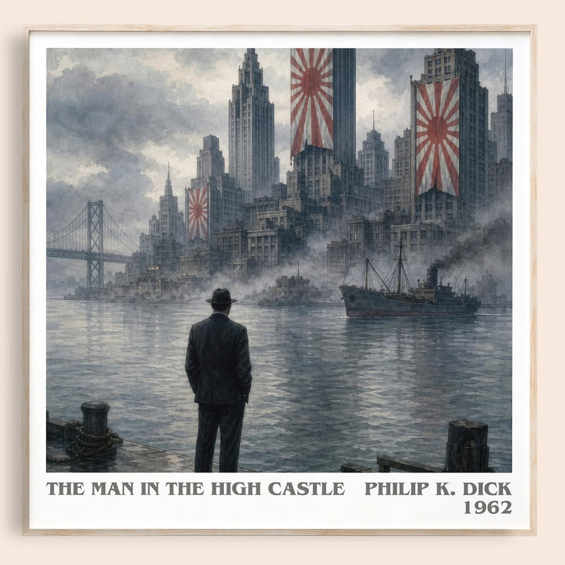 The Man in the High Castle literary book poster by Philip K. Dick – framed literary art print