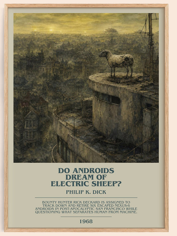 Do Androids Dream of Electric Sheep? bookish book poster by Philip K. Dick – framed literary art print