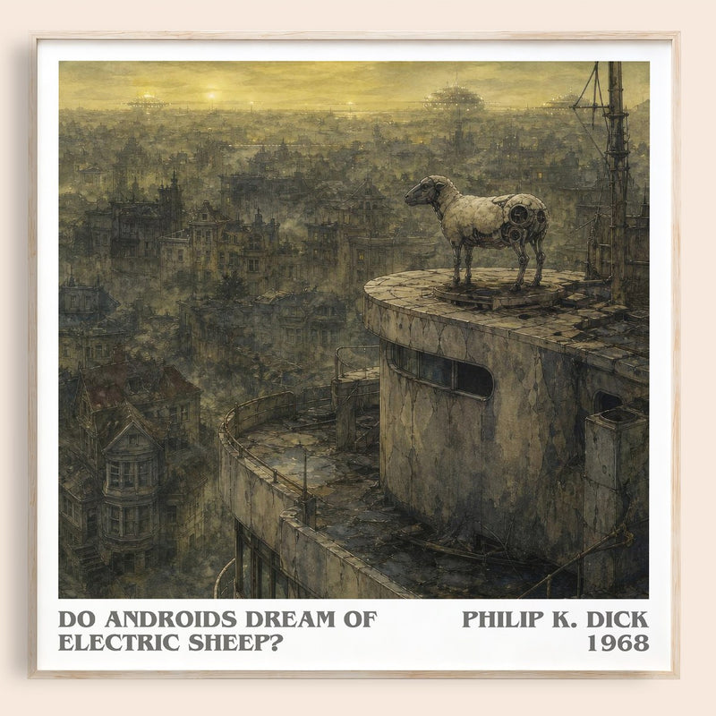Do Androids Dream of Electric Sheep? literary book poster by Philip K. Dick – framed literary art print