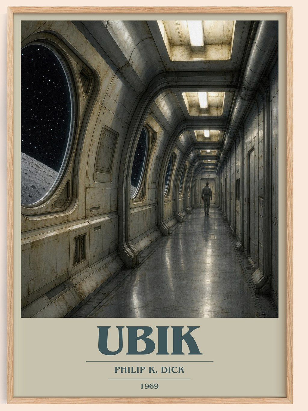 Ubik book cover book poster by Philip K. Dick – framed literary art print