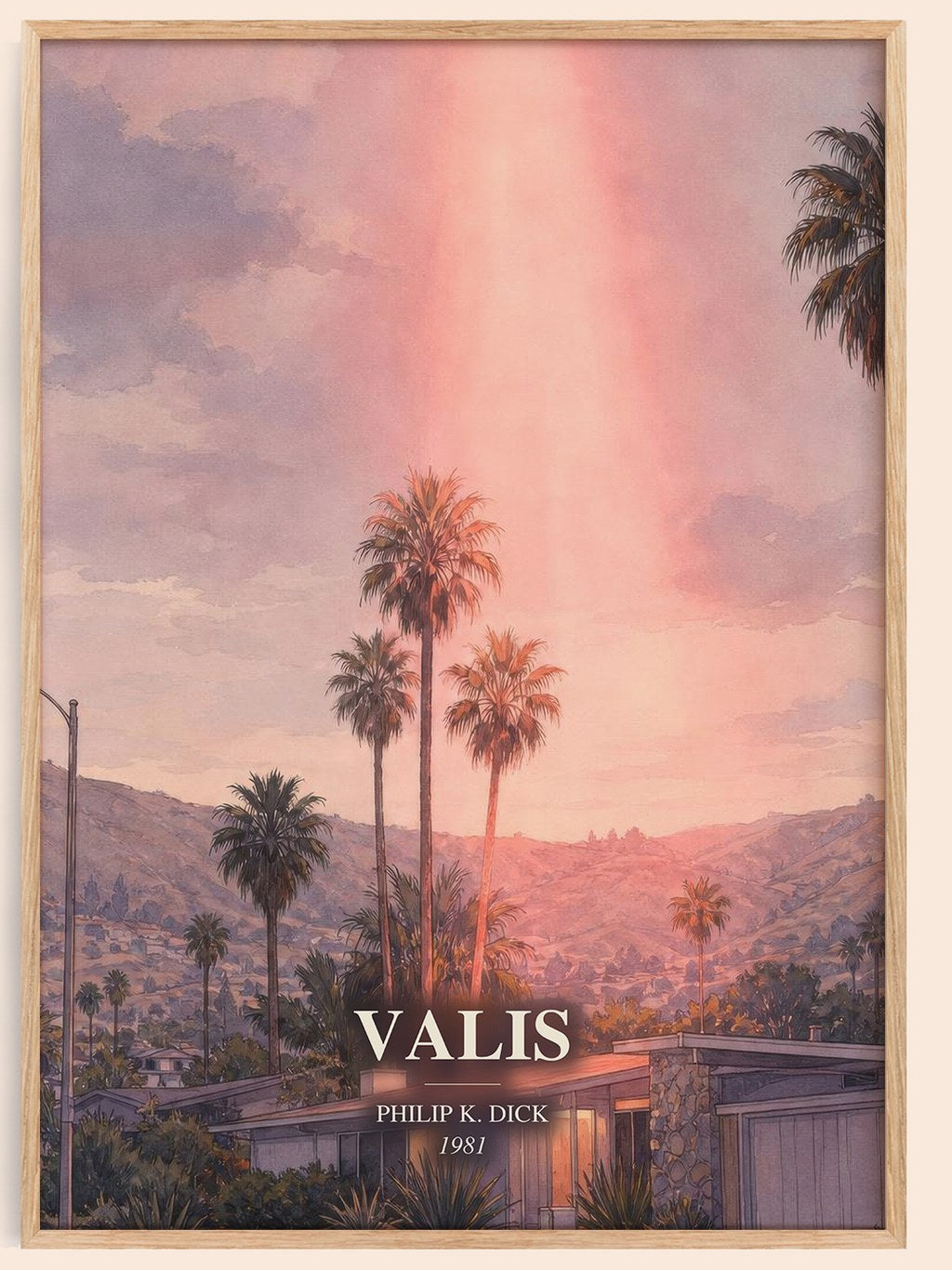 VALIS watercolour book poster by Philip K. Dick – framed literary art print