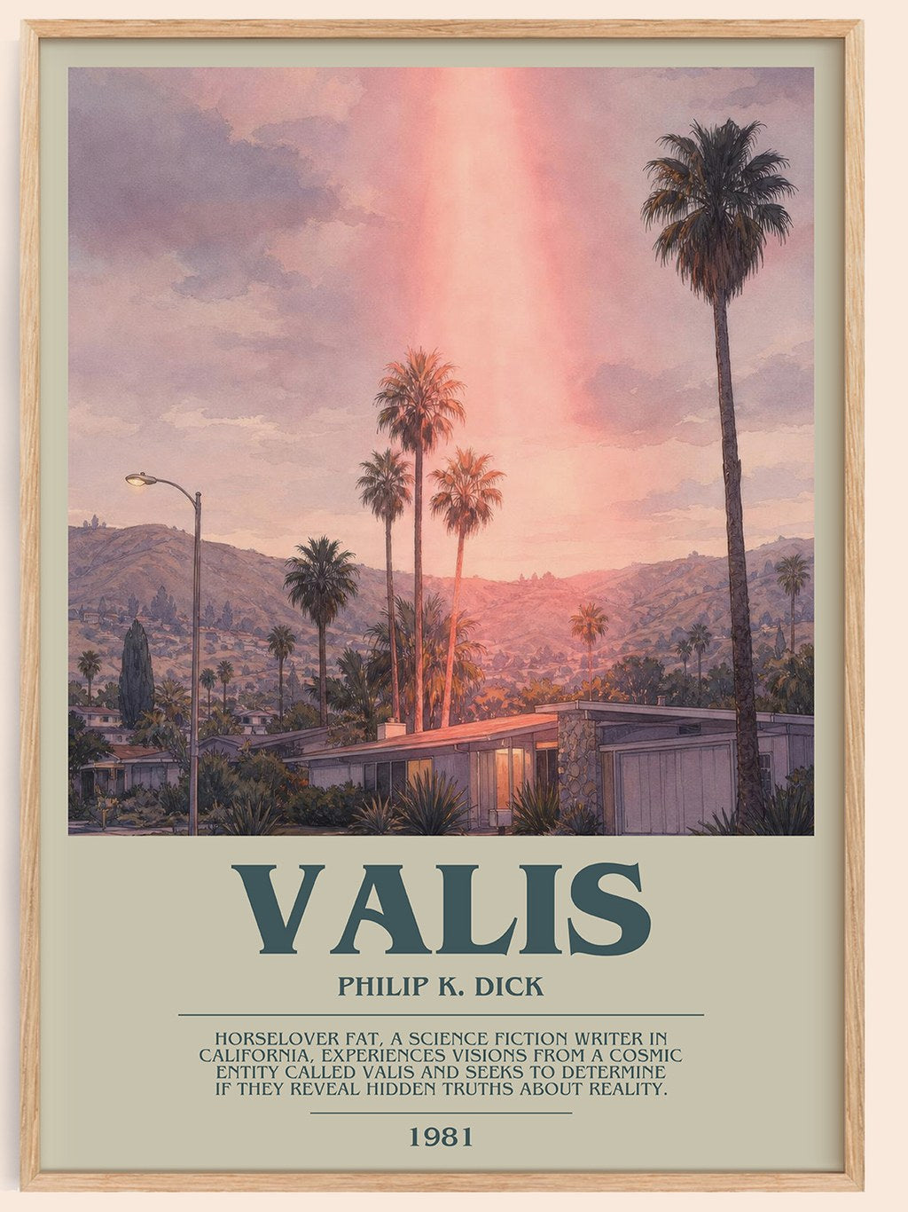 VALIS bookish book poster by Philip K. Dick – framed literary art print