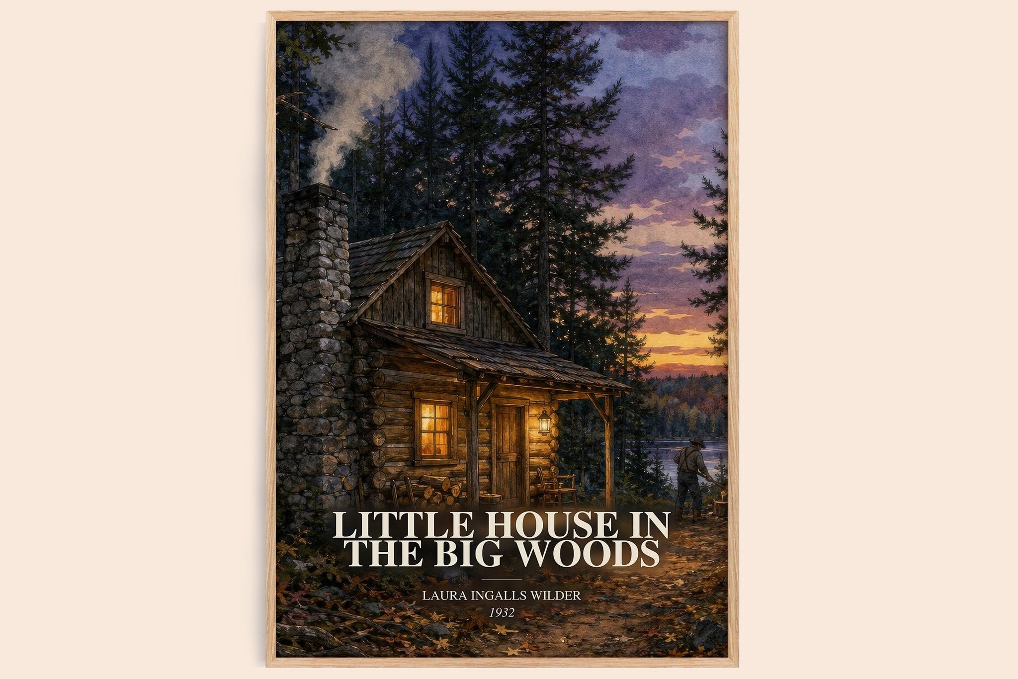Little House in the Big Woods Book Watercolour Illustration by Laura Ingalls Wilder