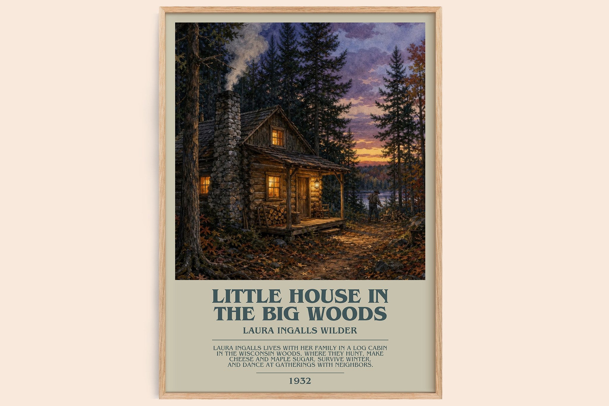 Little House in the Big Woods Bookish Wall Art by Laura Ingalls Wilder