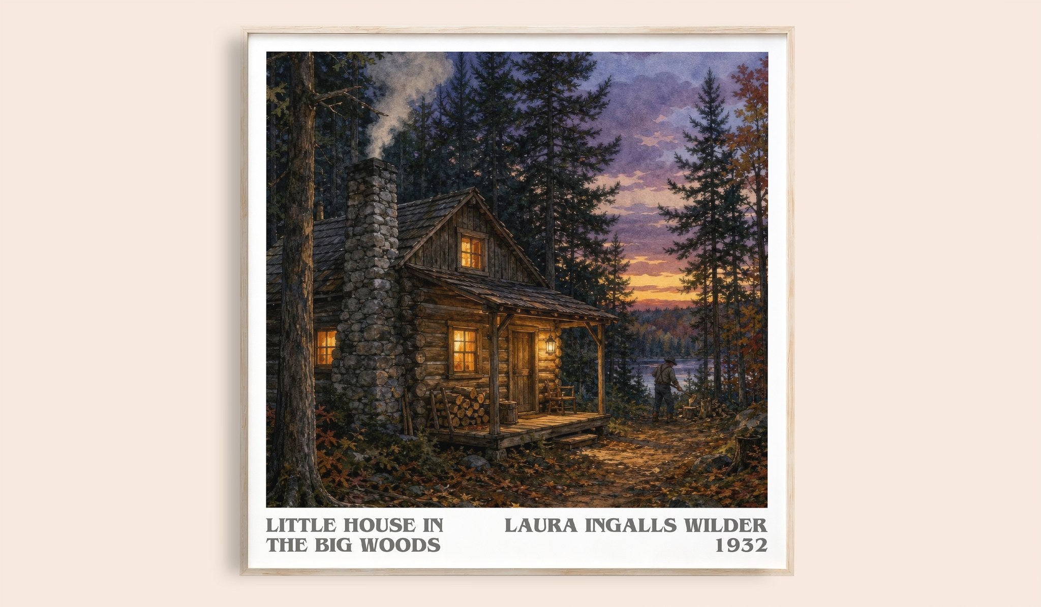 Little House in the Big Woods Literary Art Print by L. Wilder