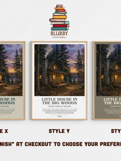 Little House in the Big Woods bookish print in frame leaning in hallway – childrens wall art