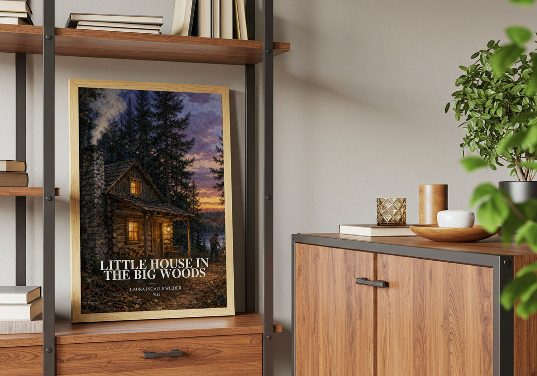 Little House in the Big Woods book watercolour illustration paper finish options – matte satin gloss