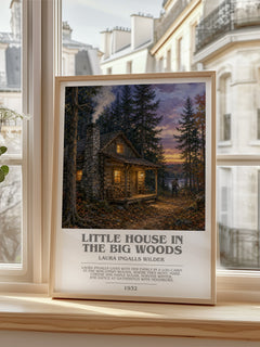Little House in the Big Woods bookish poster colour and style options – Laura Ingalls Wilder book art