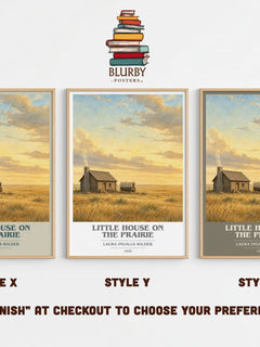 Little House on the Prairie book cover print in frame leaning in hallway – childrens wall art