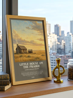 Little House on the Prairie bookish print framed by window – literary home decor