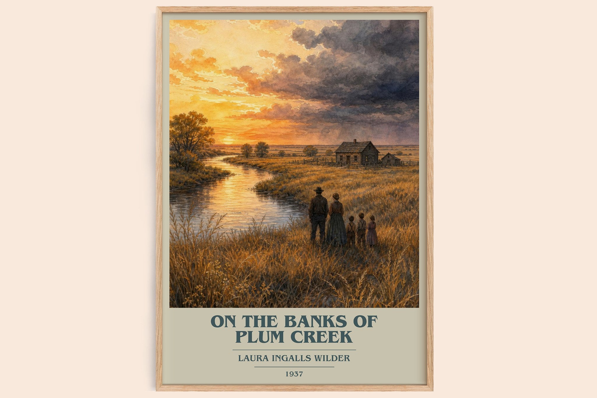 On the Banks of Plum Creek Book Cover Poster by Laura Ingalls Wilder