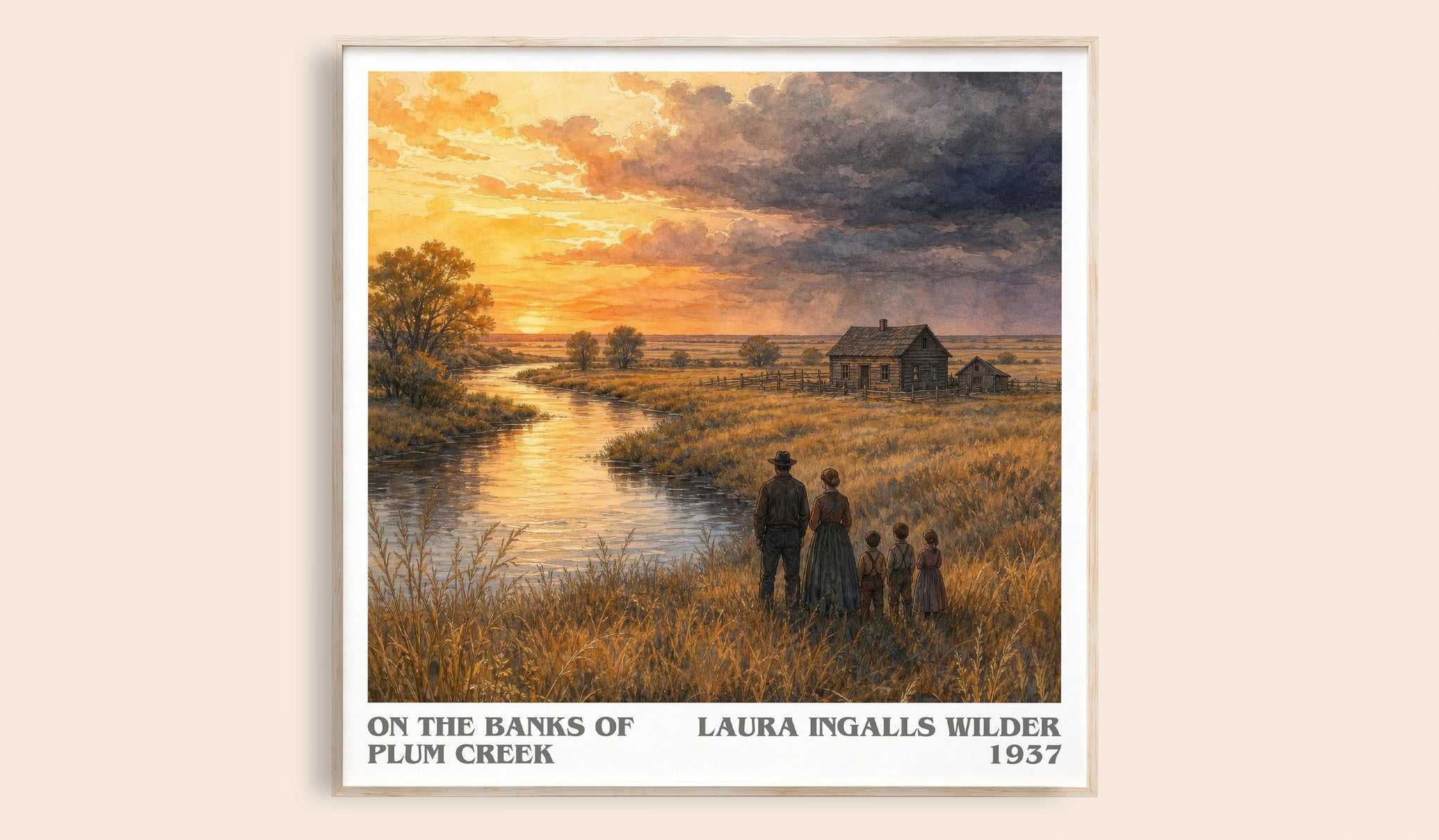 On the Banks of Plum Creek Literary Art Print by Laura Ingalls Wilder