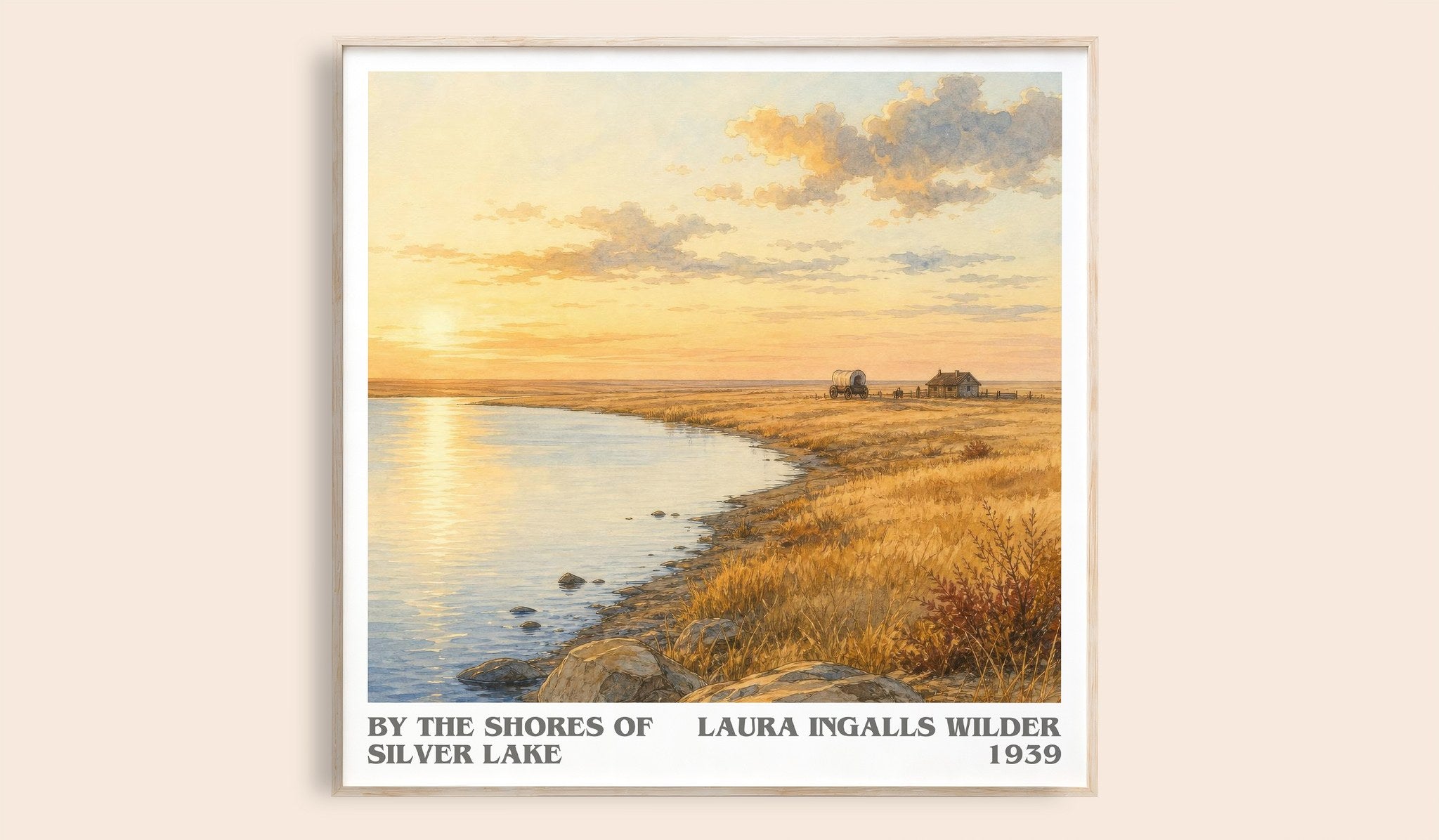 By the Shores of Silver Lake Literary Art Print by L. Wilder