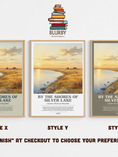 By the Shores of Silver Lake bookish print in frame leaning in hallway – childrens wall art