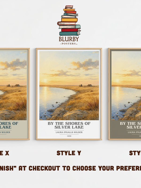 By the Shores of Silver Lake book cover print in frame leaning in hallway – childrens wall art