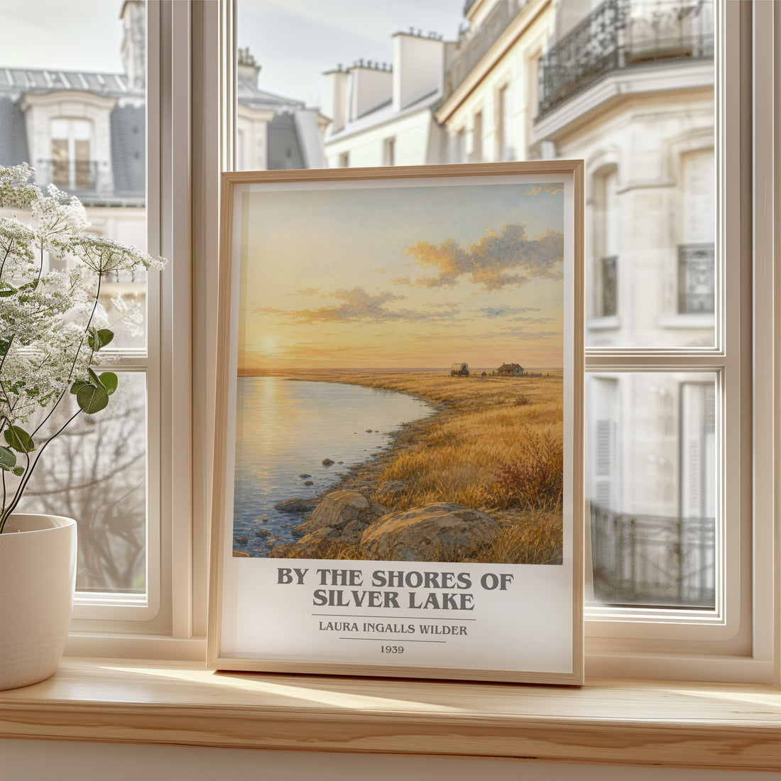 By the Shores of Silver Lake book cover poster colour and style options – Laura Ingalls Wilder book art