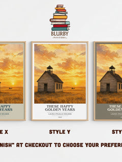 These Happy Golden Years book cover print in frame leaning in hallway – childrens wall art
