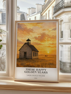 These Happy Golden Years book cover poster colour and style options – Laura Ingalls Wilder book art