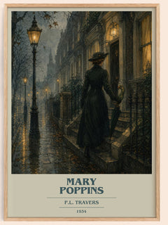 Mary Poppins book cover book poster by P.L. Travers – framed literary art print