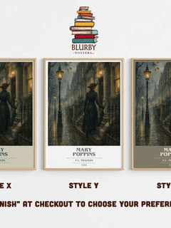Mary Poppins book cover print in frame leaning in hallway – childrens wall art