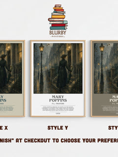 Mary Poppins bookish print in frame leaning in hallway – childrens wall art