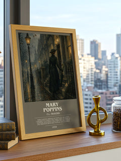 Mary Poppins bookish print framed by window – literary home decor