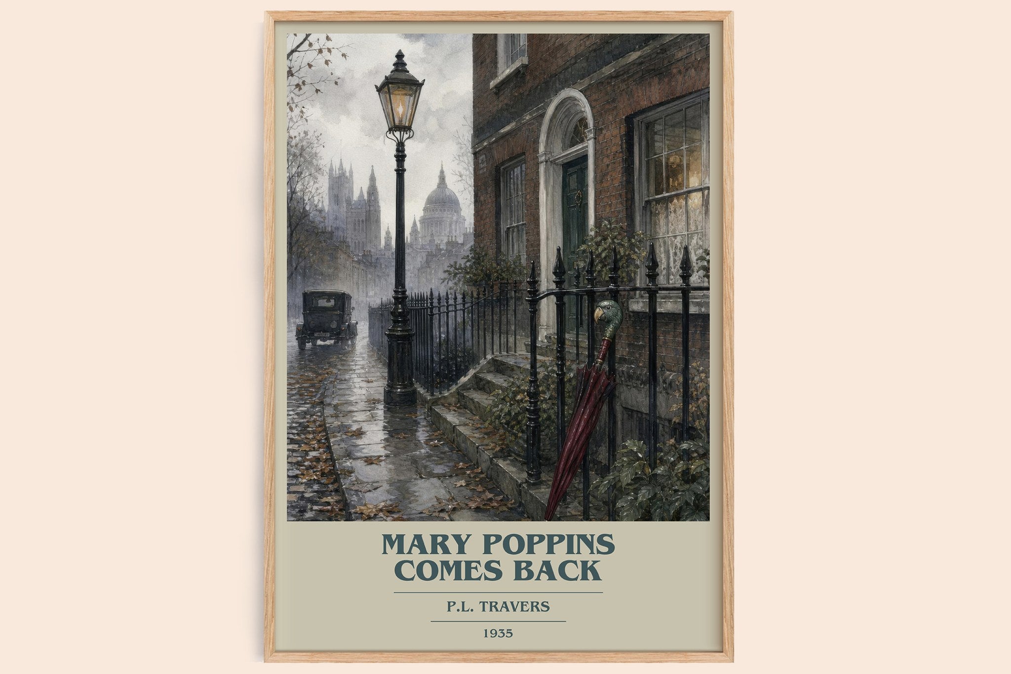 Mary Poppins Comes Back Book Cover Poster by P.L. Travers