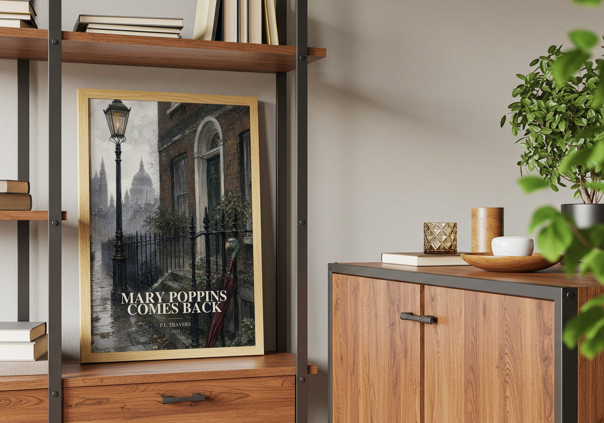 Mary Poppins Comes Back book watercolour illustration paper finish options – matte satin gloss