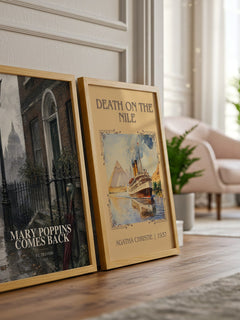 Mary Poppins Comes Back watercolour print framed by window – literary home decor