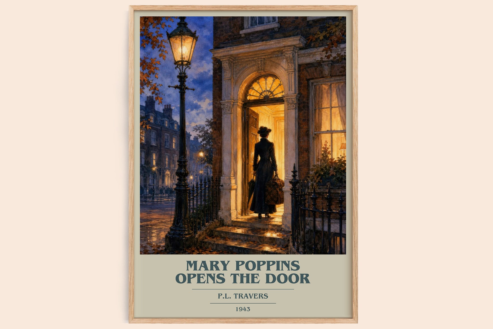 Mary Poppins Opens the Door Book Cover Poster by P.L. Travers
