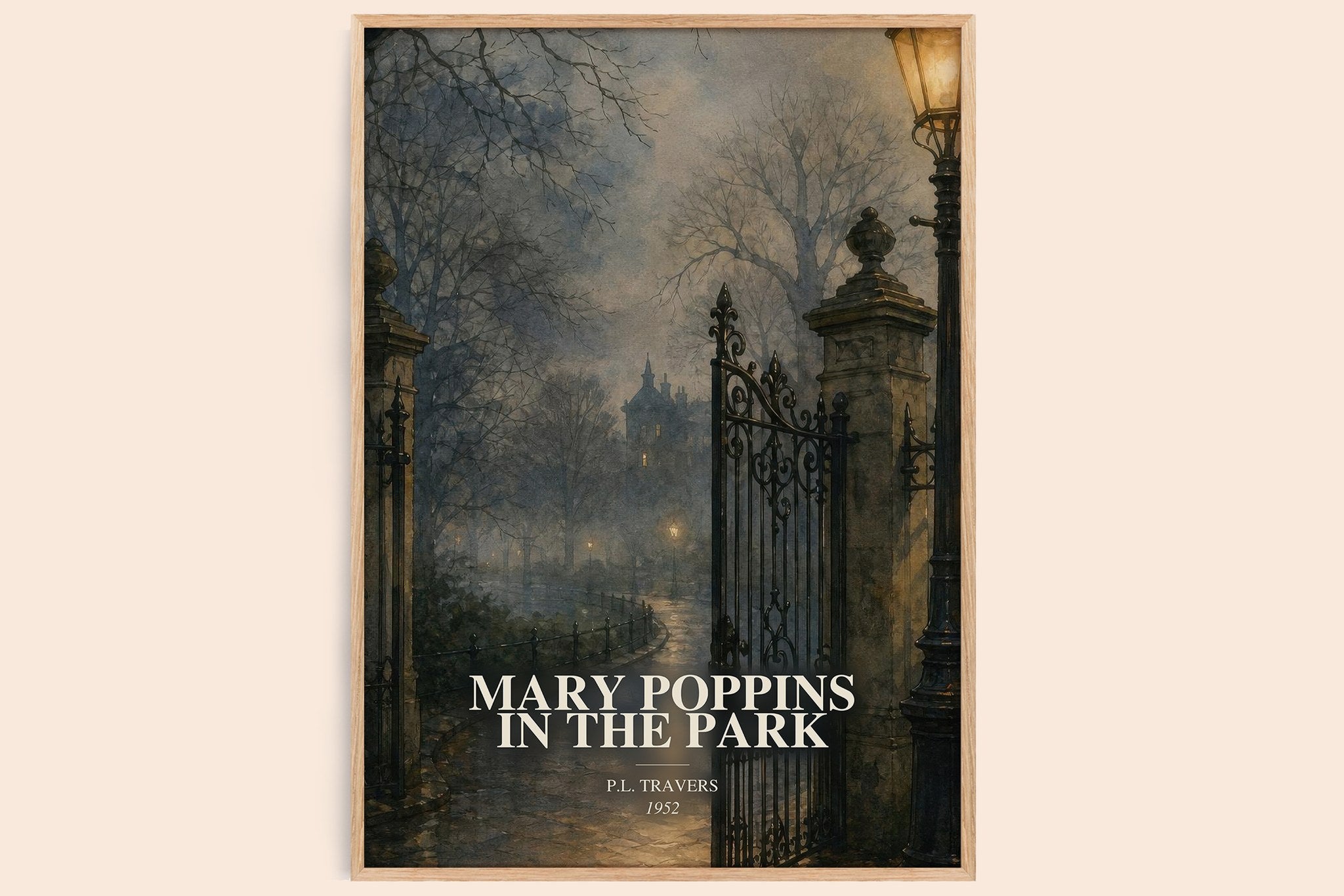 Mary Poppins in the Park Book Watercolour Illustration by P.L. Travers