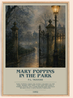 Mary Poppins in the Park bookish book poster by P.L. Travers – framed literary art print