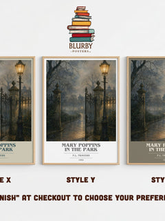 Mary Poppins in the Park book cover print in frame leaning in hallway – childrens wall art