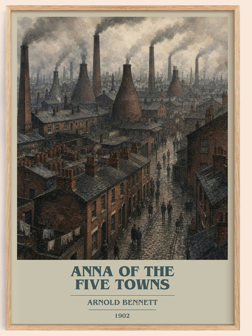 Anna of the Five Towns book cover book poster by Arnold Bennett – framed literary art print