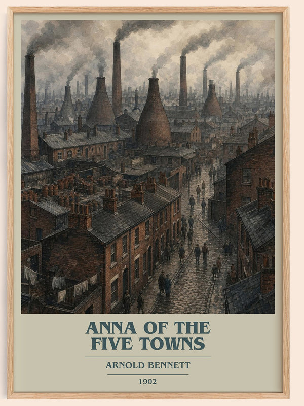 Anna of the Five Towns book cover book poster by Arnold Bennett – framed literary art print