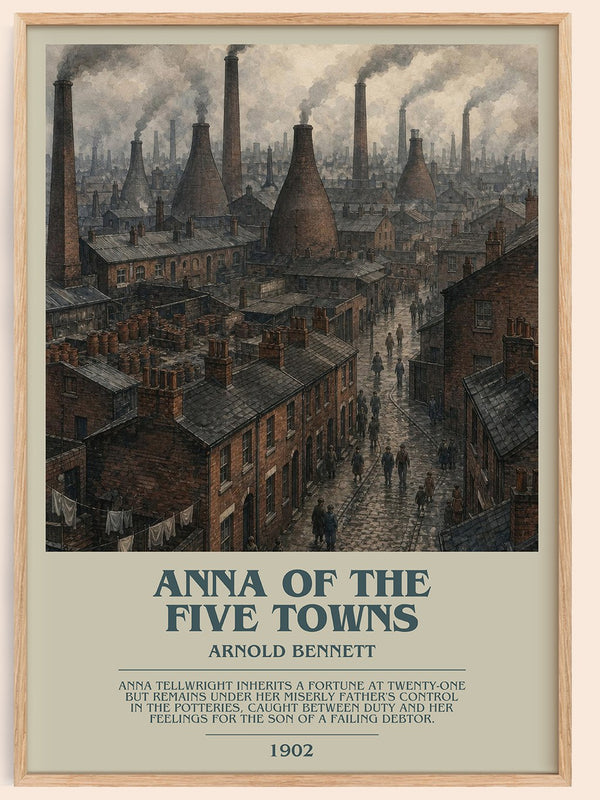 Anna of the Five Towns bookish book poster by Arnold Bennett – framed literary art print