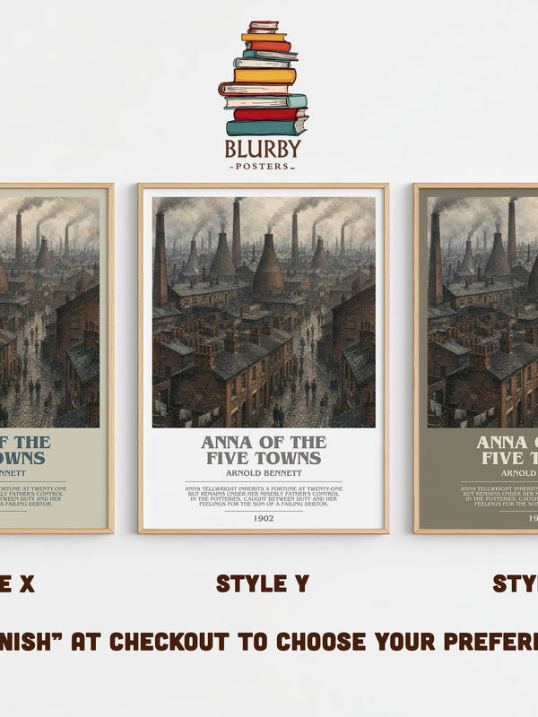 Anna of the Five Towns bookish print in frame leaning in hallway – literary fiction wall art