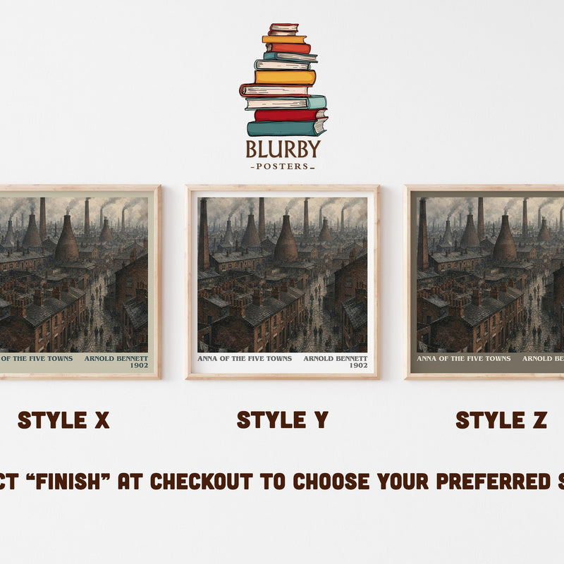 Anna of the Five Towns literary print in frame leaning in hallway – literary fiction wall art