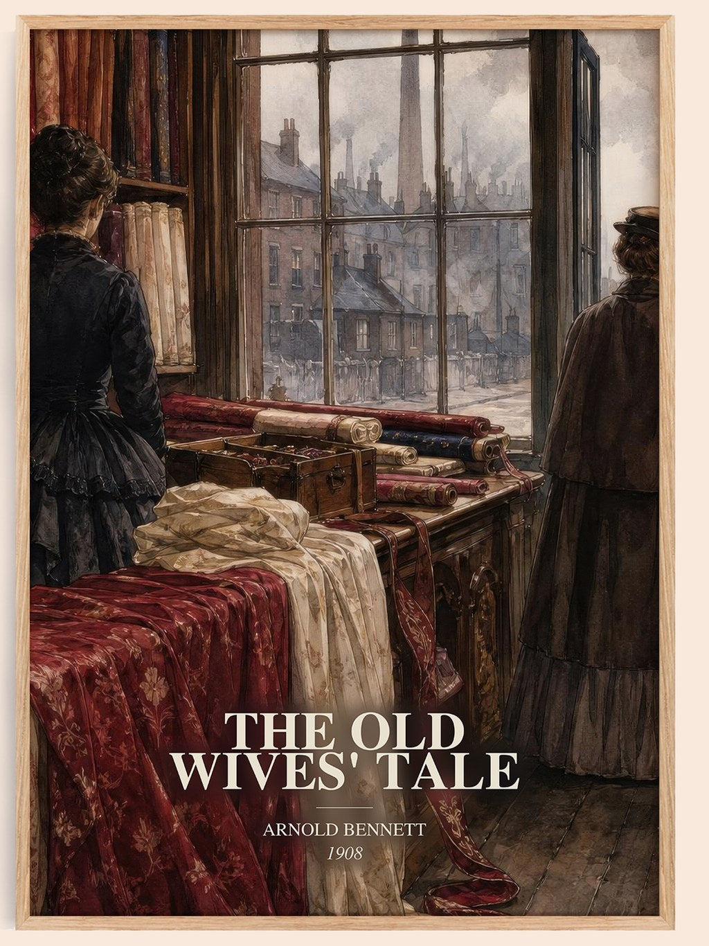 The Old Wives' Tale watercolour book poster by Arnold Bennett – framed literary art print