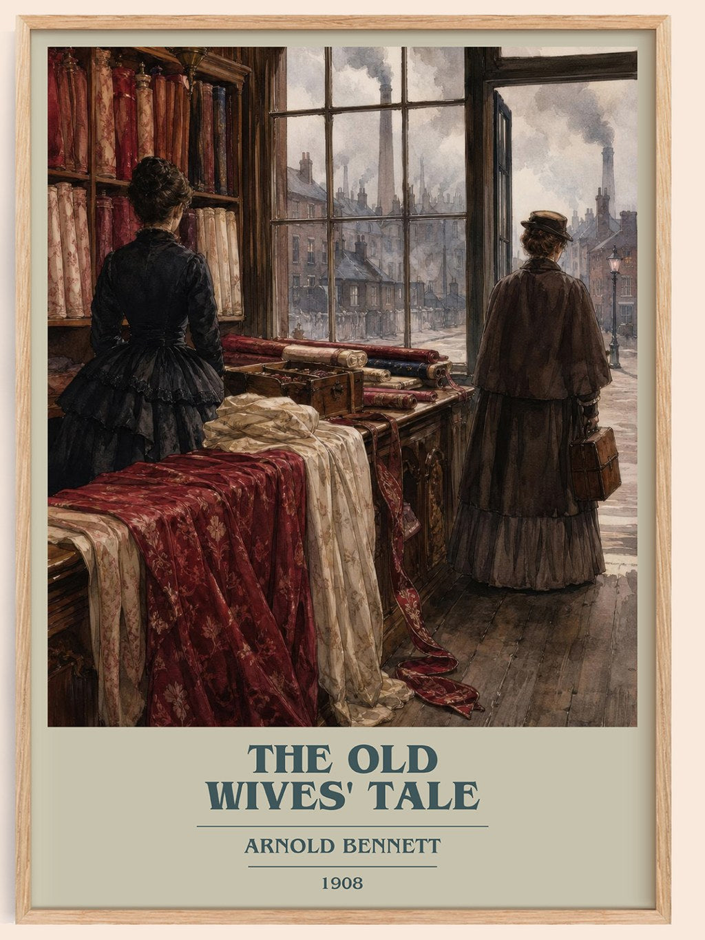 The Old Wives' Tale book cover book poster by Arnold Bennett – framed literary art print